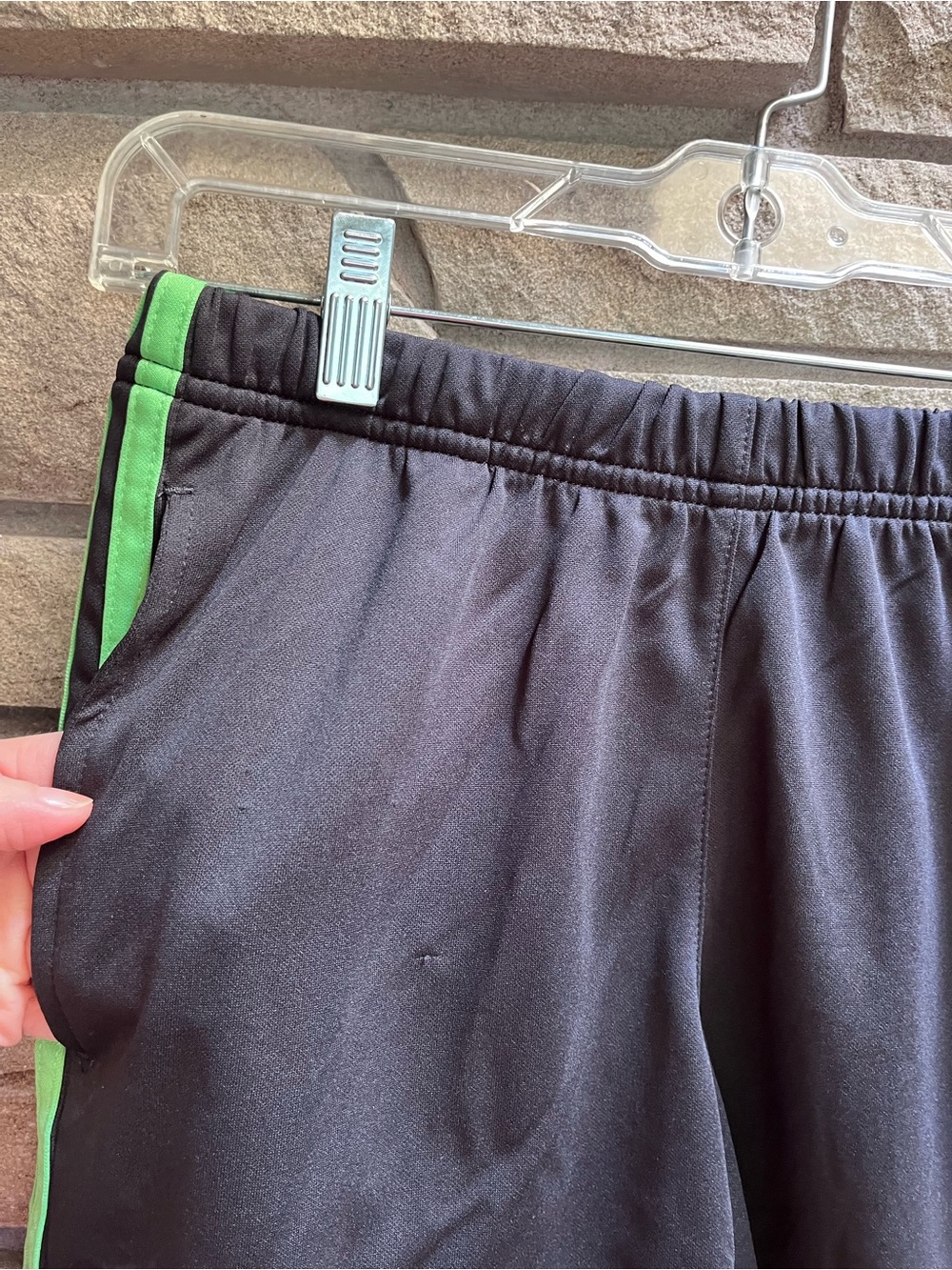 Adidas vintage Y2K 05 Women's Black Running Shorts with Green Stripe small - Picture 6 of 8